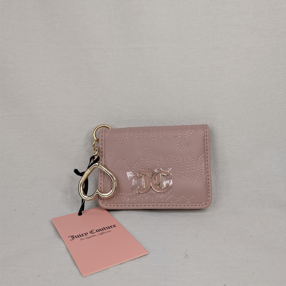 Juicy Couture Dusty Blush Heart Key Fob Card Case NWT